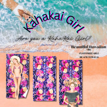 Wildflower Whimsical Glitter Stone "Kahakai Girl"
