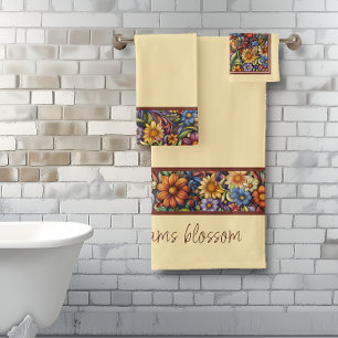 Wildflower Whimsy Let Your Dreams Blossom Bath Towel Set
