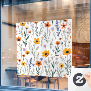 Wildflower Whimsy – Soft Meadow Pattern Window Cling