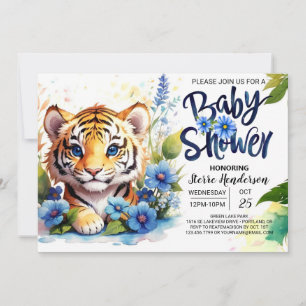 Wildflower Whimsy Tiger Cubs Baby Shower Invitation