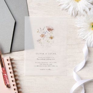 Wildflower Whispers Vellum Wedding Invitation