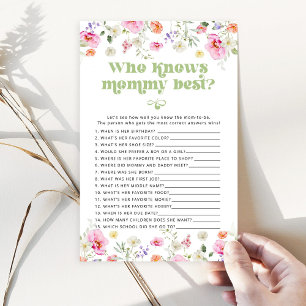 Wildflower Who knows mummy best baby shower game