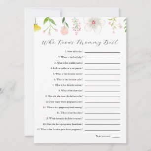 Wildflower Who Knows Mummy Best Game Card