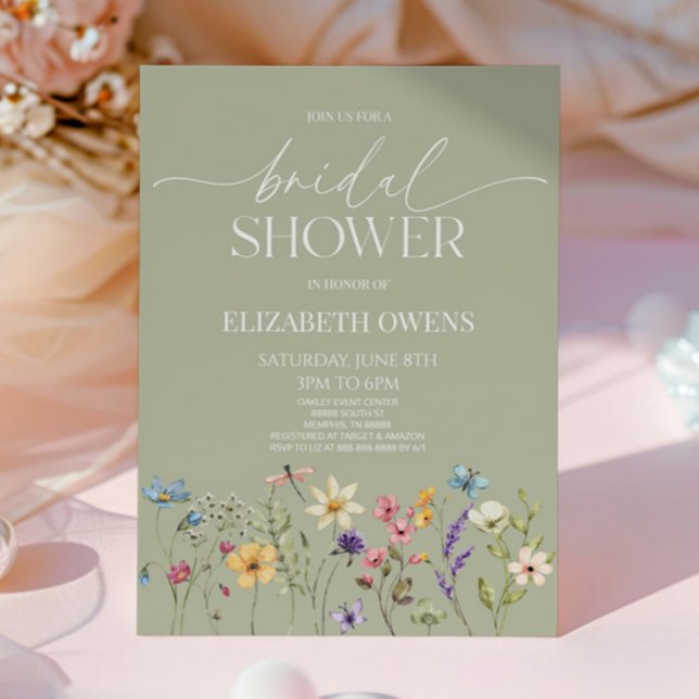 Wildflower Wild Flower Floral Bridal Shower Invitation (Creator Uploaded)