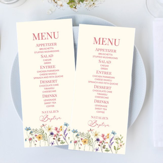 Wildflower Wild Flower Floral Garden Baptism Food Menu (Creator Uploaded)