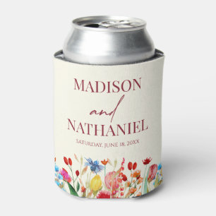 Wildflower Wild Flower Floral Garden Wedding Can Cooler