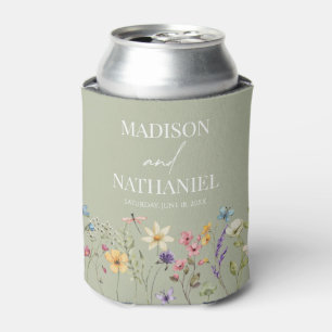 Wildflower Wild Flower Floral Garden Wedding Can Cooler