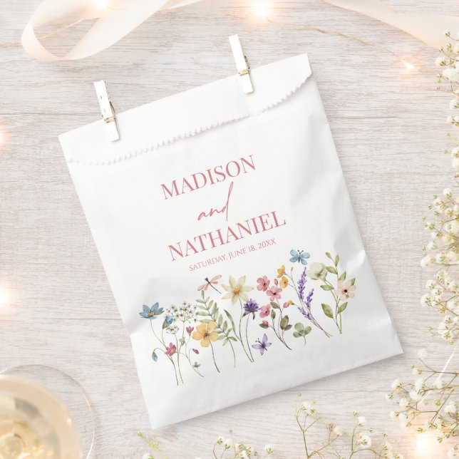 Wildflower Wild Flower Floral Garden Wedding Favour Bags (Clipped)