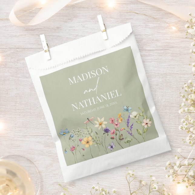 Wildflower Wild Flower Floral Garden Wedding Favour Bags (Clipped)
