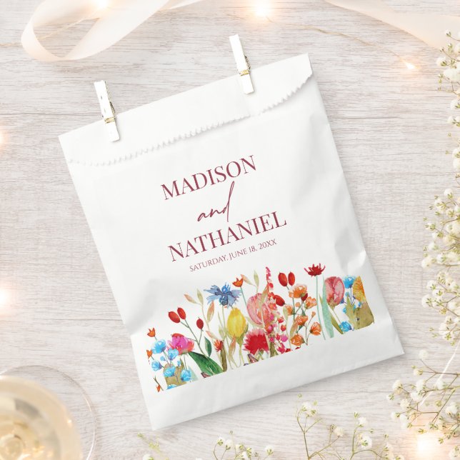 Wildflower Wild Flower Floral Garden Wedding Favour Bags (Clipped)