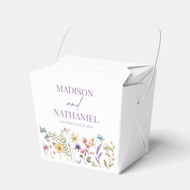 Wildflower Wild Flower Floral Garden Wedding Favour Box (Front Side)
