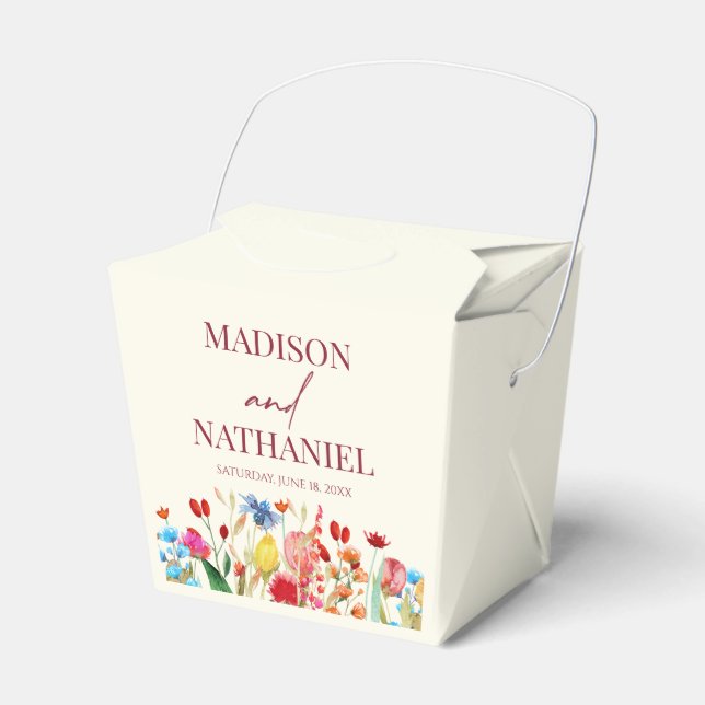 Wildflower Wild Flower Floral Garden Wedding Favour Box (Front Side)