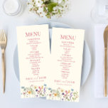 Wildflower Wild Flower Floral Garden Wedding Food Menu<br><div class="desc">This is a Wildflower Wild Flower Floral Garden Wedding menu.</div>