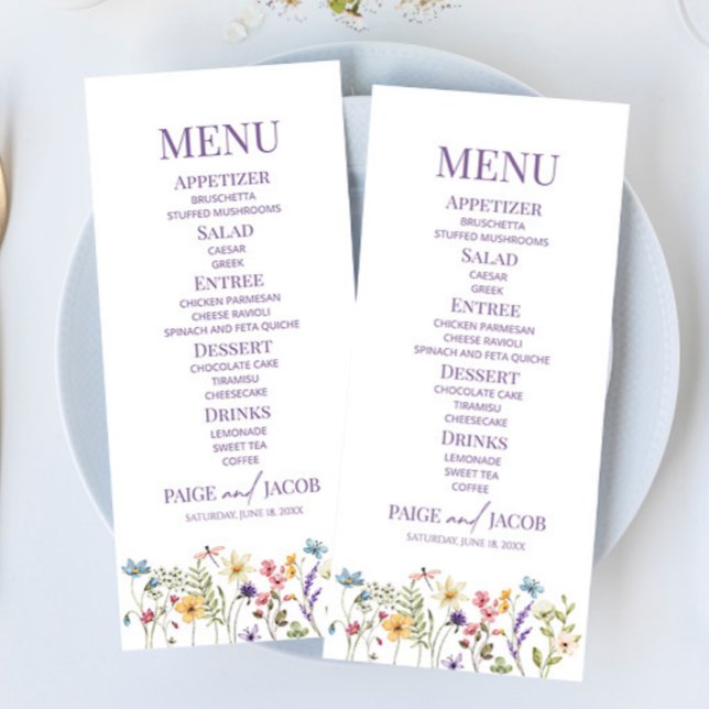 Wildflower Wild Flower Floral Garden Wedding Food Menu (Creator Uploaded)