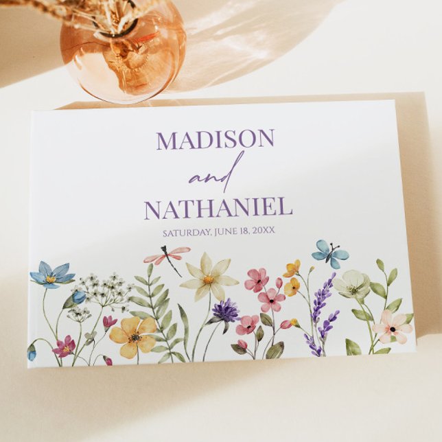 Wildflower Wild Flower Floral Garden Wedding Guest Book (Creator Uploaded)