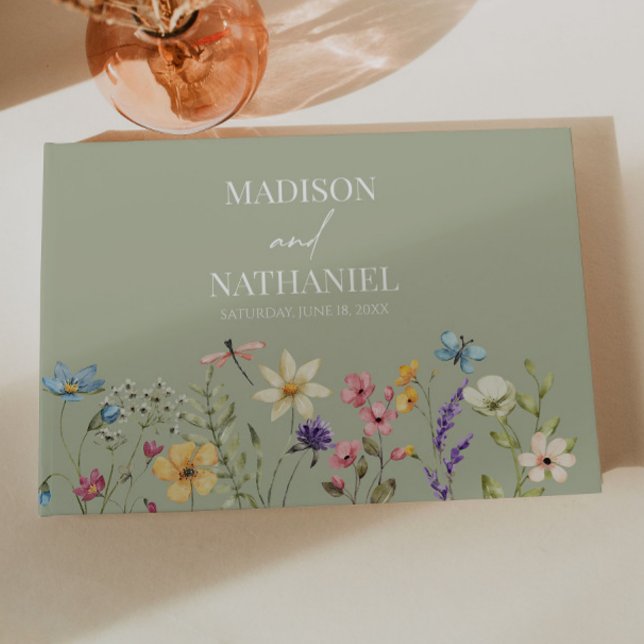 Wildflower Wild Flower Floral Garden Wedding Guest Book (Creator Uploaded)