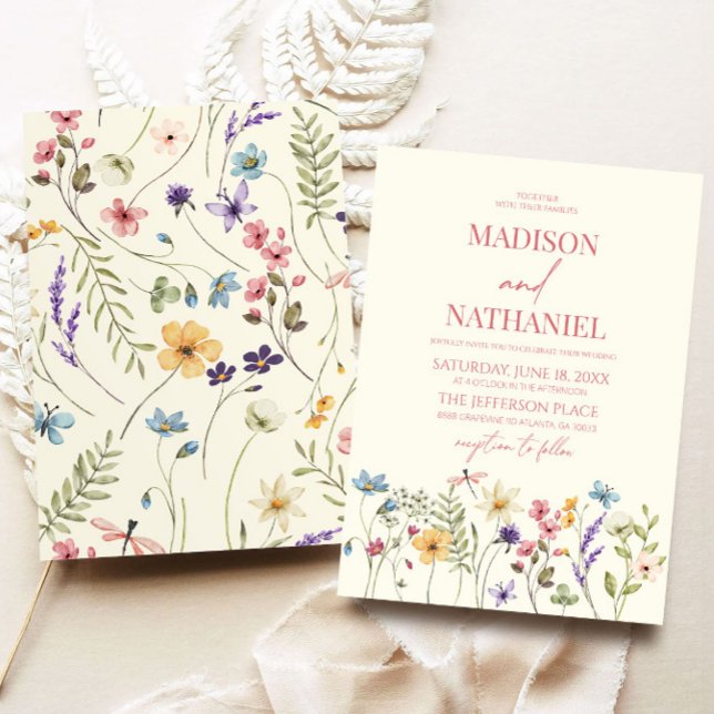 Wildflower Wild Flower Floral Garden Wedding Invitation (Creator Uploaded)