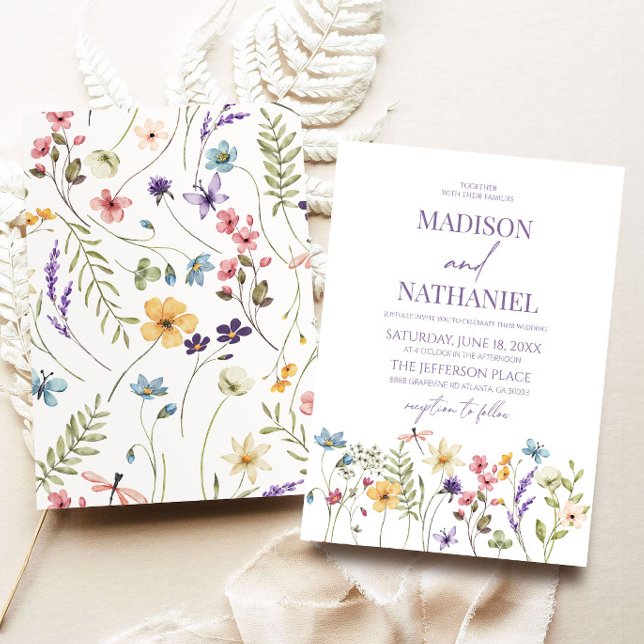Wildflower Wild Flower Floral Garden Wedding Invitation (Creator Uploaded)
