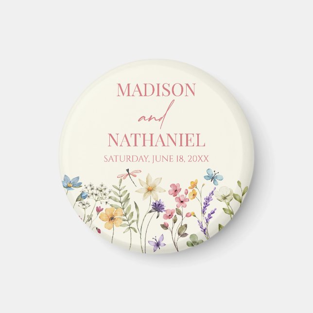 Wildflower Wild Flower Floral Garden Wedding Magnet (Front)