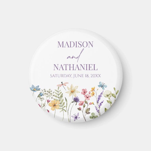 Wildflower Wild Flower Floral Garden Wedding Magnet (Front)