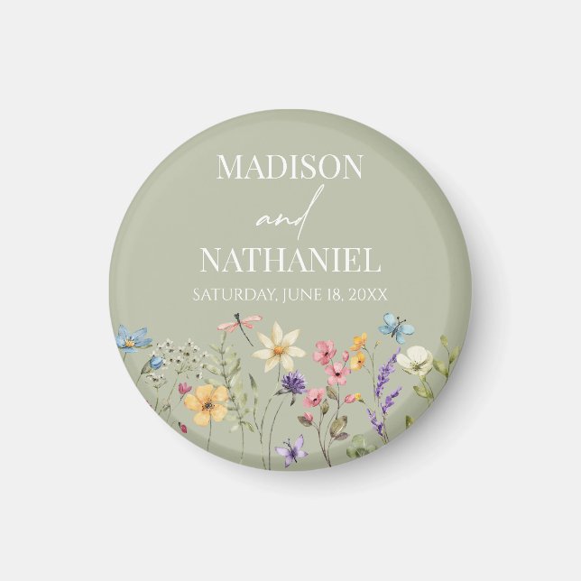 Wildflower Wild Flower Floral Garden Wedding Magnet (Front)