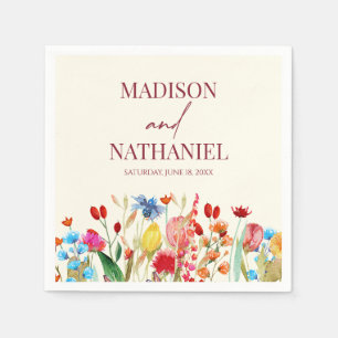 Wildflower Wild Flower Floral Garden Wedding Napkin