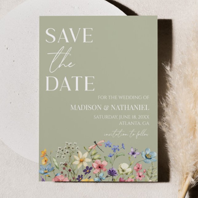 Wildflower Wild Flower Floral Garden Wedding Save The Date (Creator Uploaded)