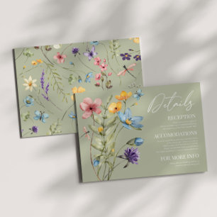 Wildflower Wild Flower Floral Wedding Details Enclosure Card