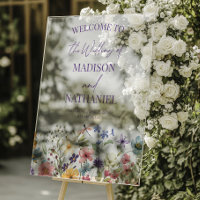 Wildflower Wild Flower Floral Wedding Welcome Sign