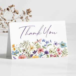 Wildflower Wild Flowers Floral Garden Thank You Card