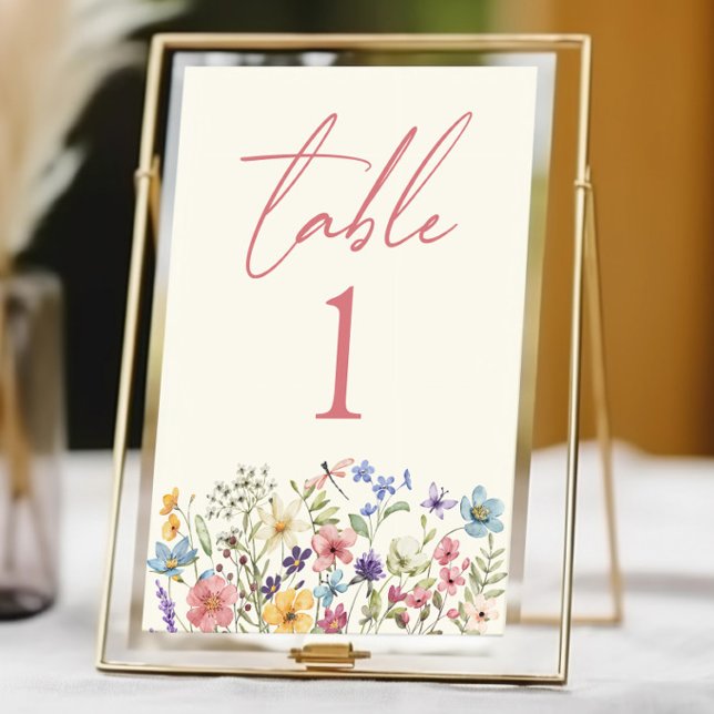 Wildflower Wild Flowers Floral Garden Wedding Table Number (Creator Uploaded)