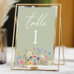 Wildflower Wild Flowers Floral Garden Wedding Table Number<br><div class="desc">This is a Green Wildflower Wild Flowers Floral Garden Wedding Table Number!</div>