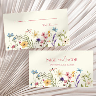 Wildflower Wild Flowers Floral Wedding Place Card