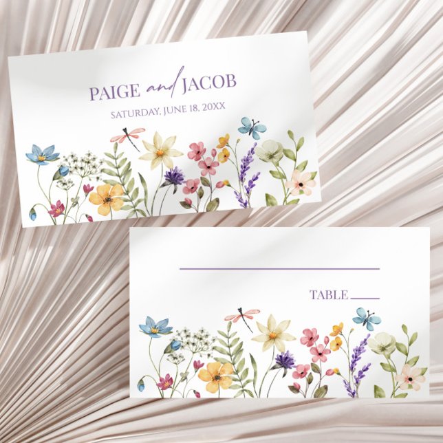 Wildflower Wild Flowers Floral Wedding  Place Card (Creator Uploaded)