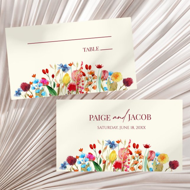Wildflower Wild Flowers Floral Wedding  Place Card (Creator Uploaded)