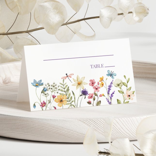 Wildflower Wild Flowers Floral Wedding  Place Card (Creator Uploaded)