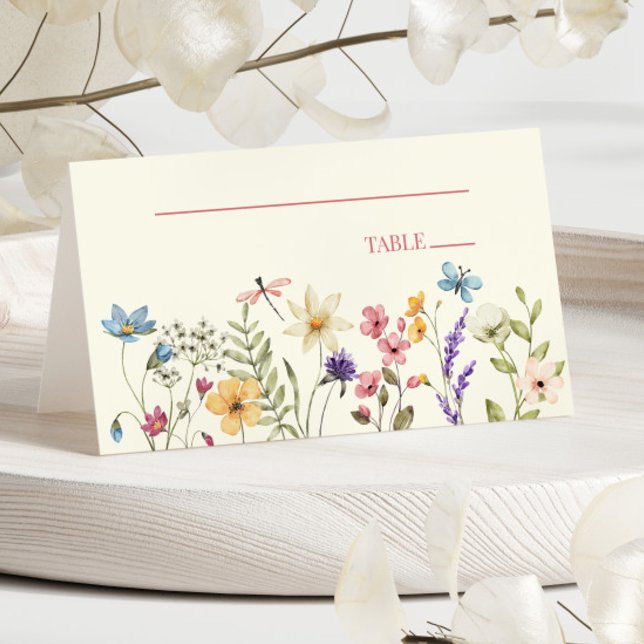 Wildflower Wild Flowers Floral Wedding  Place Card (Creator Uploaded)