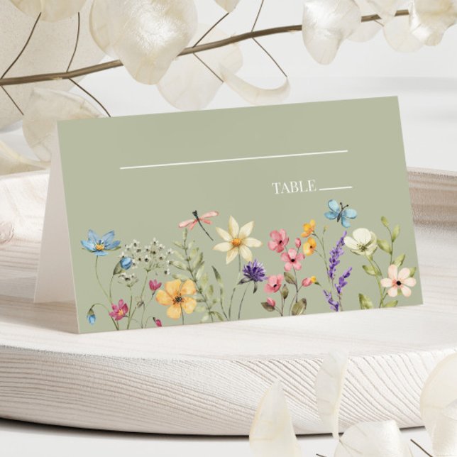 Wildflower Wild Flowers Floral Wedding  Place Card (Creator Uploaded)