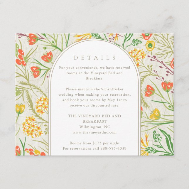 Wildflower Wild Meadow Outdoor Wedding Enclosure Card (Front)