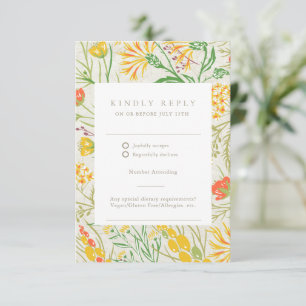 Wildflower Wild Meadow QR Code Outdoor Wedding  RSVP Card