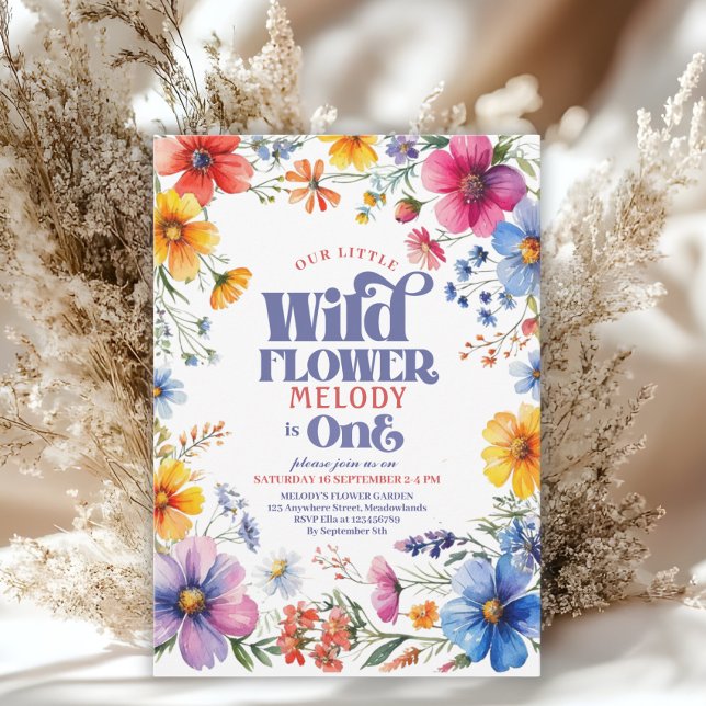 Wildflower Wild One 1st birthday Invitation (Creator Uploaded)