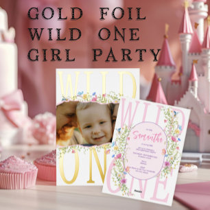 Wildflower Wild One Boho Girl Photo 1st Birthday