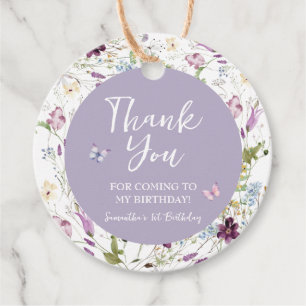 Wildflower Wild ONE Butterfly Garden Party Favour Tags