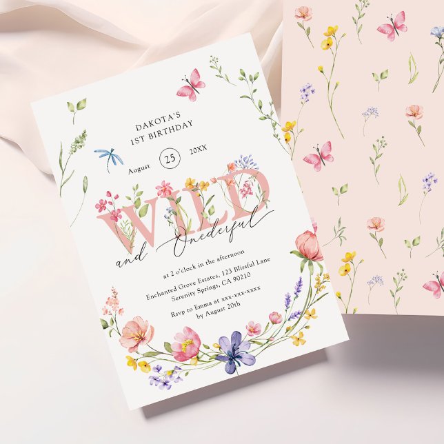 Wildflower Wild & Onederful 1st Birthday Invitation (Creator Uploaded)