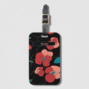Wildflower Wonderland   Stylised Flowers pattern Luggage Tag