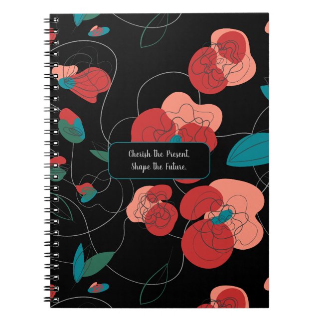 Wildflower Wonderland | Stylised Flowers pattern Notebook (Front)
