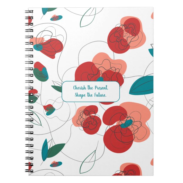 Wildflower Wonderland | Stylised Flowers pattern Notebook (Front)