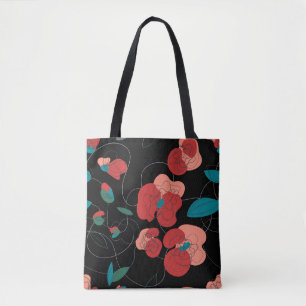 Wildflower Wonderland Stylised Flowers pattern Tote Bag