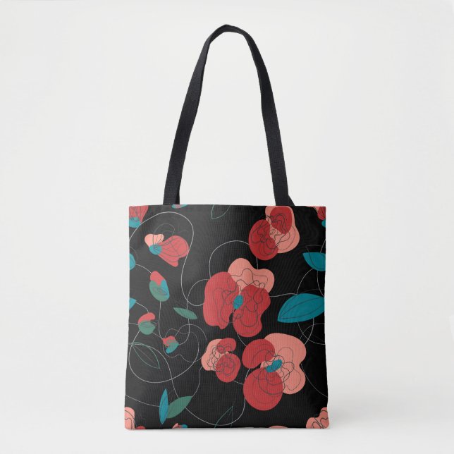 Wildflower Wonderland | Stylised Flowers pattern Tote Bag (Front)