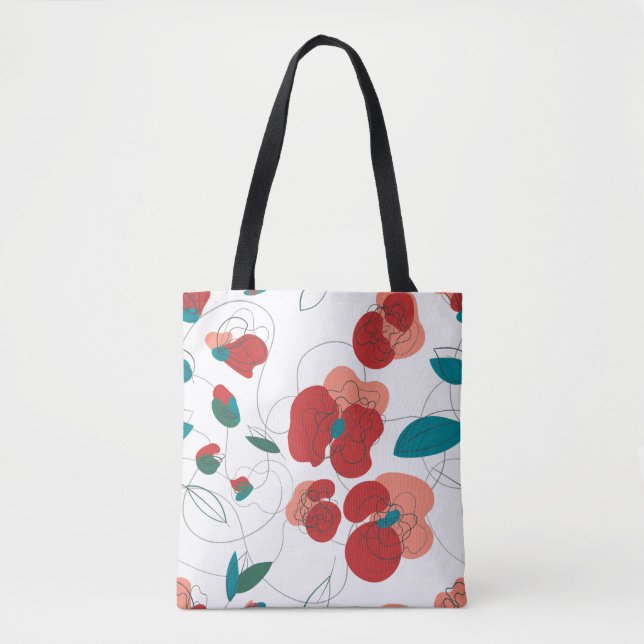 Wildflower Wonderland | Stylised Flowers pattern Tote Bag (Front)